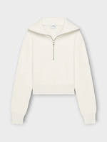 Courreges Courreges Knitwear, White, Trucker Cotton Zipped Sweater in Heritage White