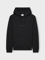 Courreges Courreges Sweatshirt, Black, Embroidered Snapped Buttons Hoodie in Black w/ Logo Embroidery