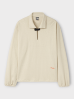 GR10K GR10K Sweatshirt, White, Jersey Cotton Collared Mid Layer Sweatshirt In Stone White