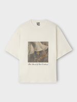 GR10K GR10K T-Shirt, White, Cotton Crew Neck Graphic T-Shirt In White w/ Print