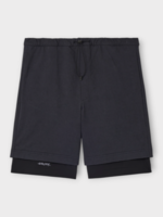 GR10K GR10K Shorts, Grey, Cotton Drawstring Waist Double Layer Utility Shorts In Charcoal