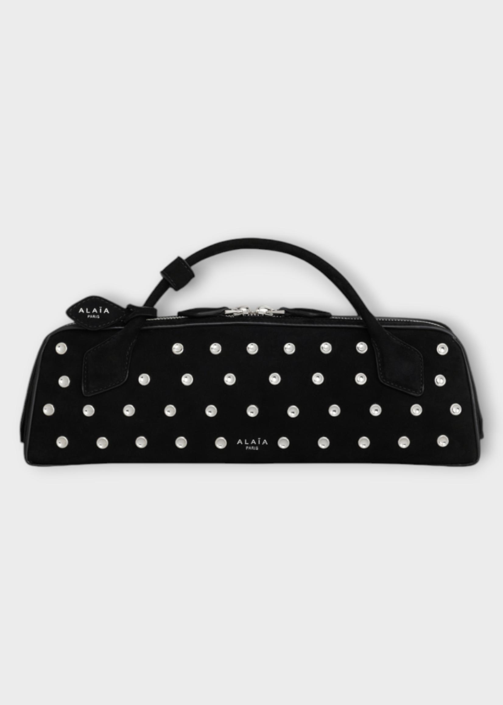 Alaia Alaia Bag, Black, Teckel Leather Clutch Bag In Noir w/ Studs Details