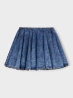 Alaia Alaia Skirt, Blue, Skater Denim Mini Skirt In Bleu Neige
