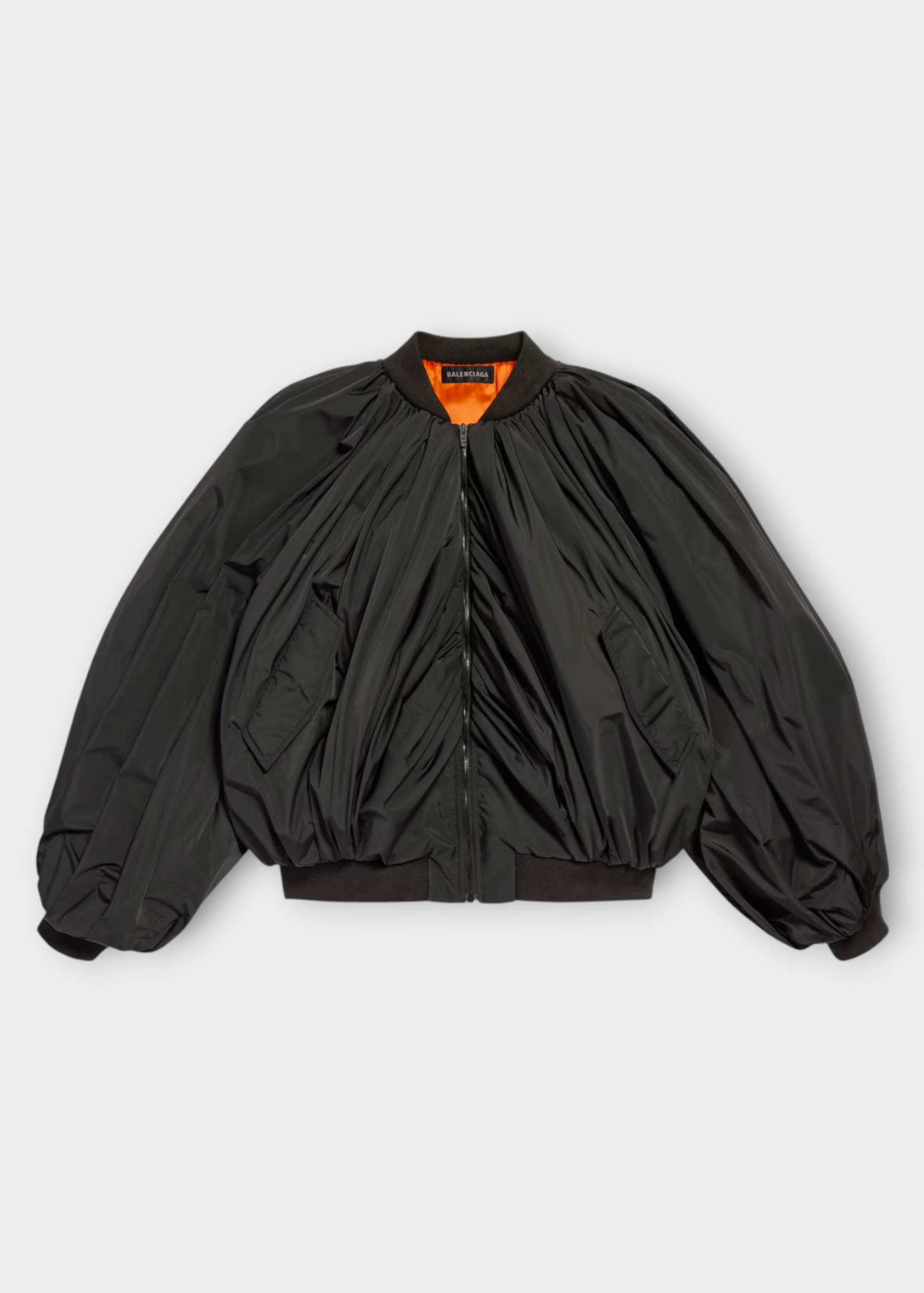 Balenciaga Balenciaga Jacket, Black, Technical Zipped Draped Bomber