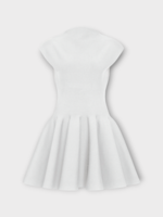 Alaia Alaia Dress, White, Skater Sleeveless Knitted Mini Dress In Blanc