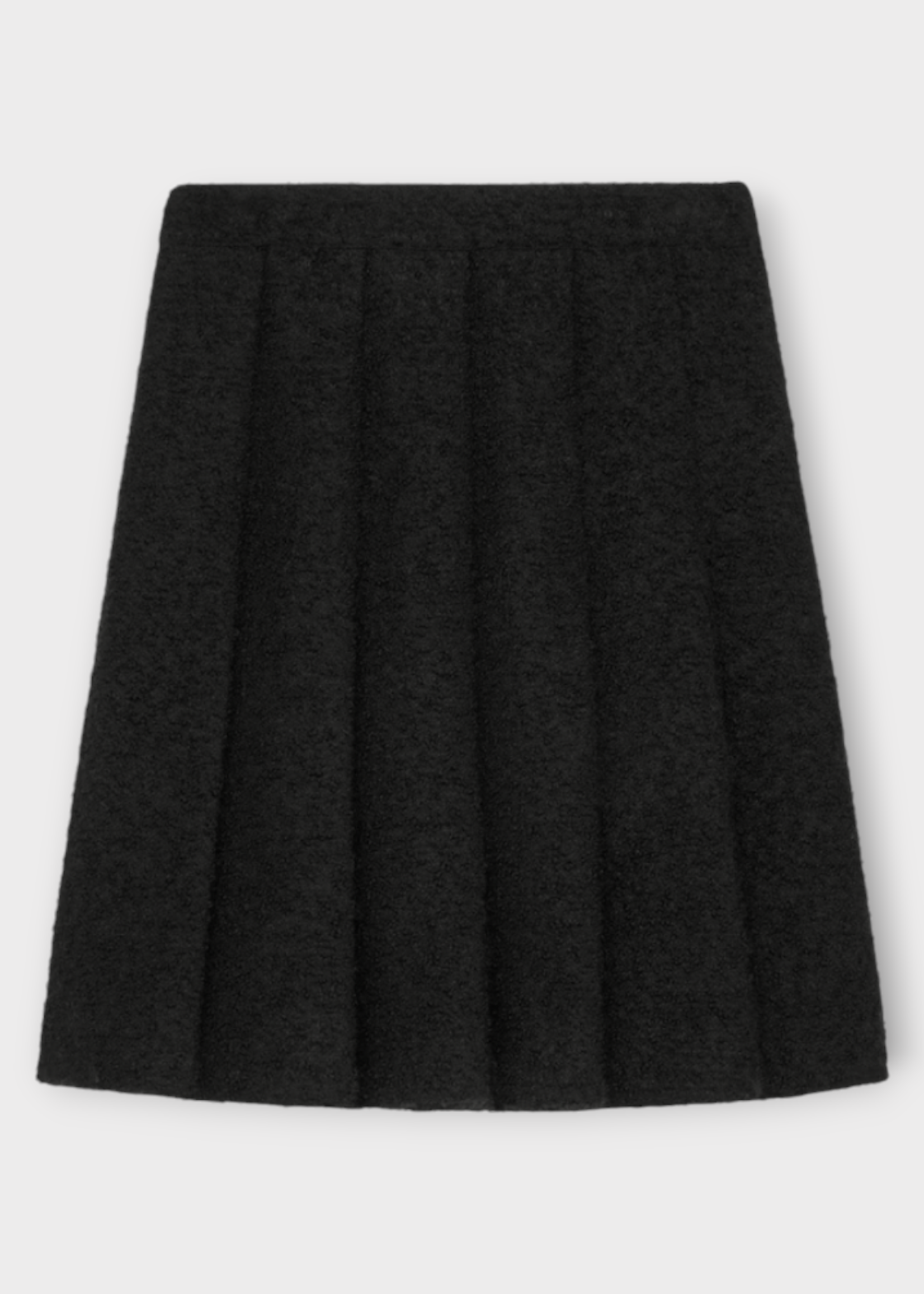 Celine Celine Skirt, Black, Wool Mix Plisse Mini Skirt In Black