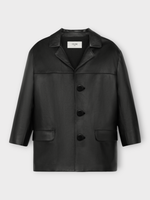 Celine Celine Jacket, Black, Lamb Leather Collared Single Breasted Blazer In Black