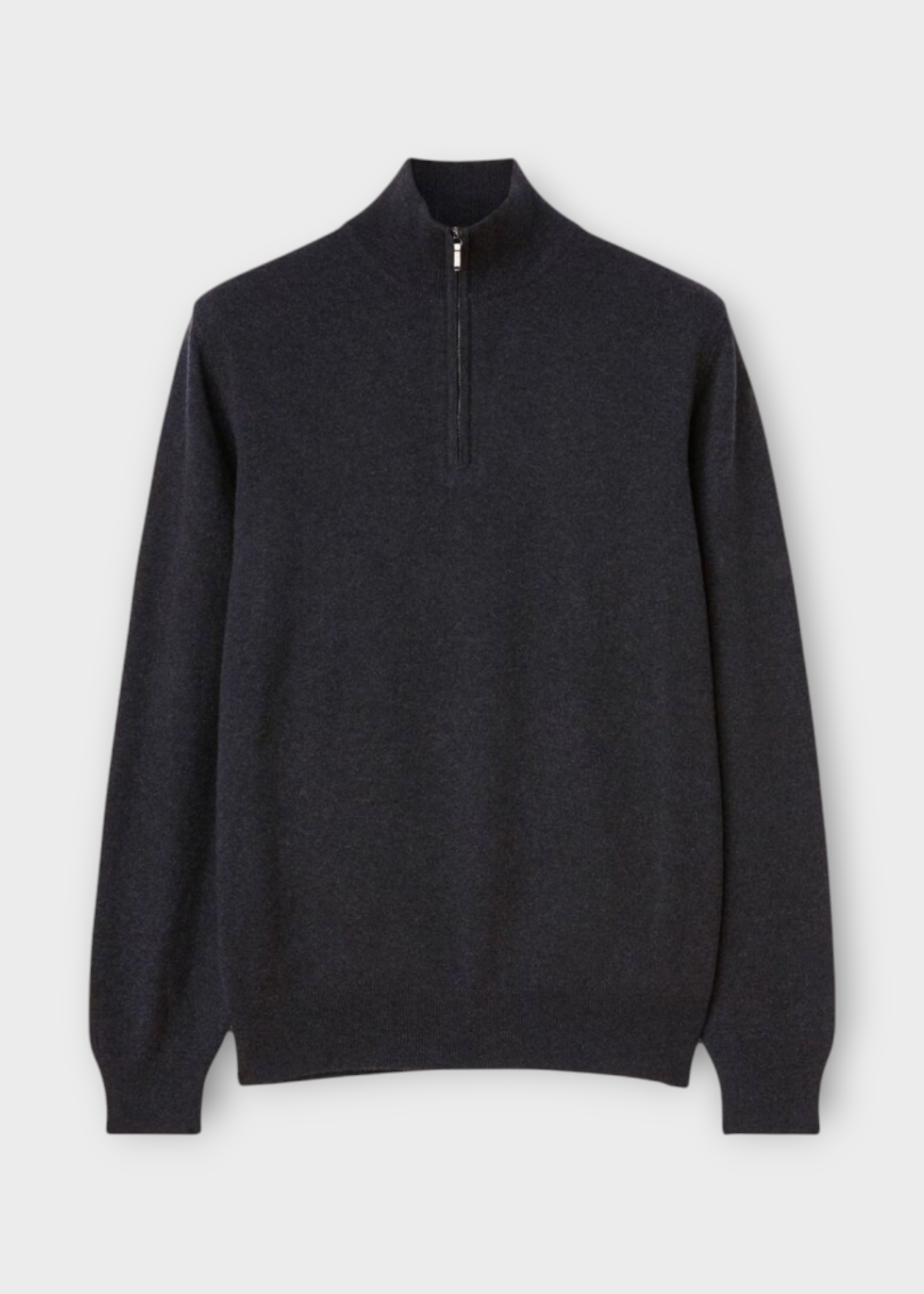 Loro Piana Loro Piana Knitwear, Multi, Cashmere Half Zipped Sweater In Black Grey Melange