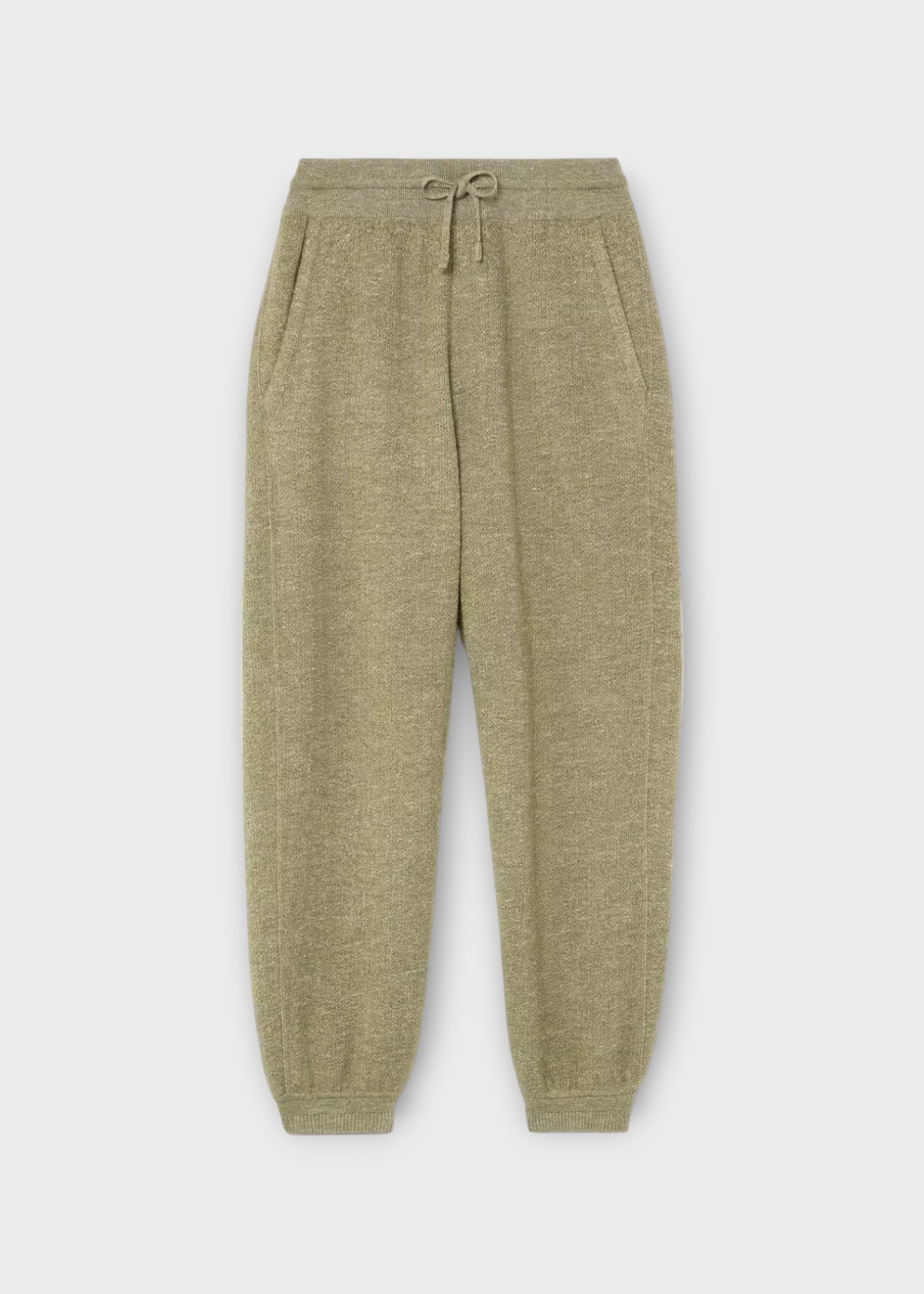 Loro Piana Loro Piana Trousers, Green, Cellina Wool Linen & Silk Drawstring High Waist Pants In Spring Seeds