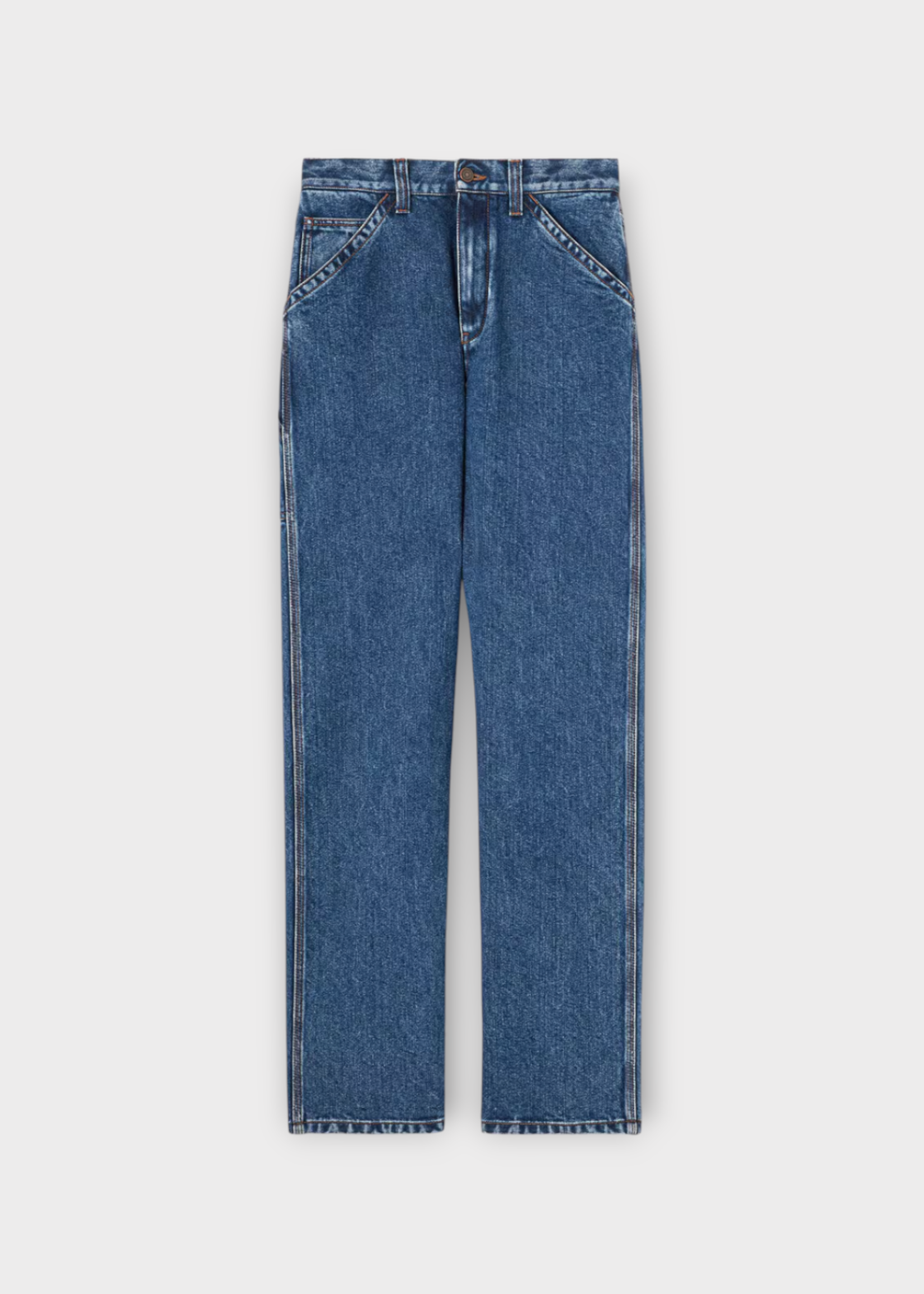 Loro Piana Loro Piana Jeans, Blue, Etienne Cotton Mid Rise Straight Leg Denim Pants In Light Blue Wash