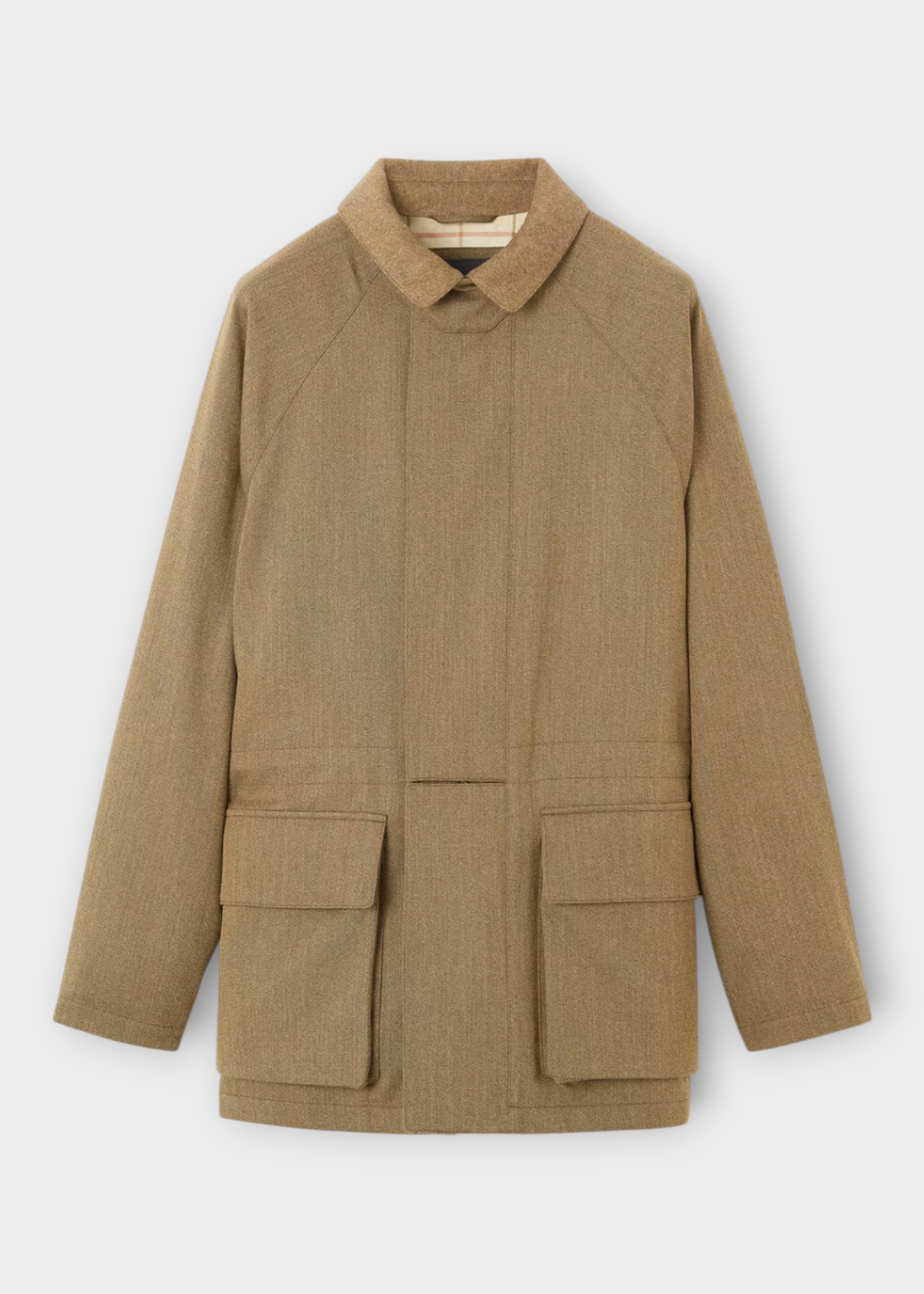 Loro Piana Loro Piana Jacket, Beige, Horsey Wool Storm System Collared Rain Jacket In Shady Garden