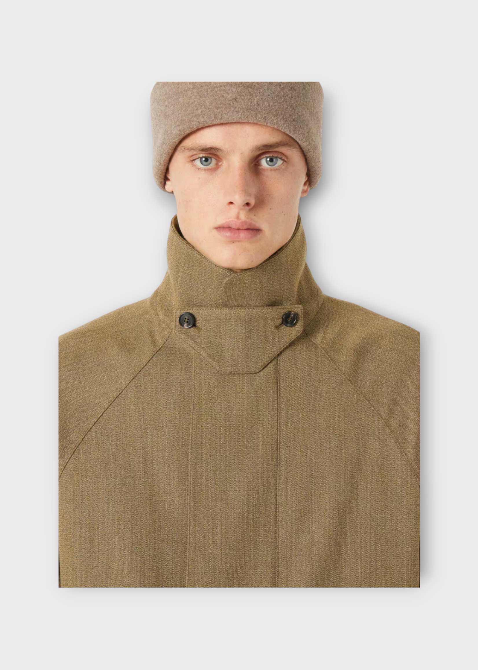 Loro Piana Loro Piana Jacket, Beige, Horsey Wool Storm System Collared Rain Jacket In Shady Garden