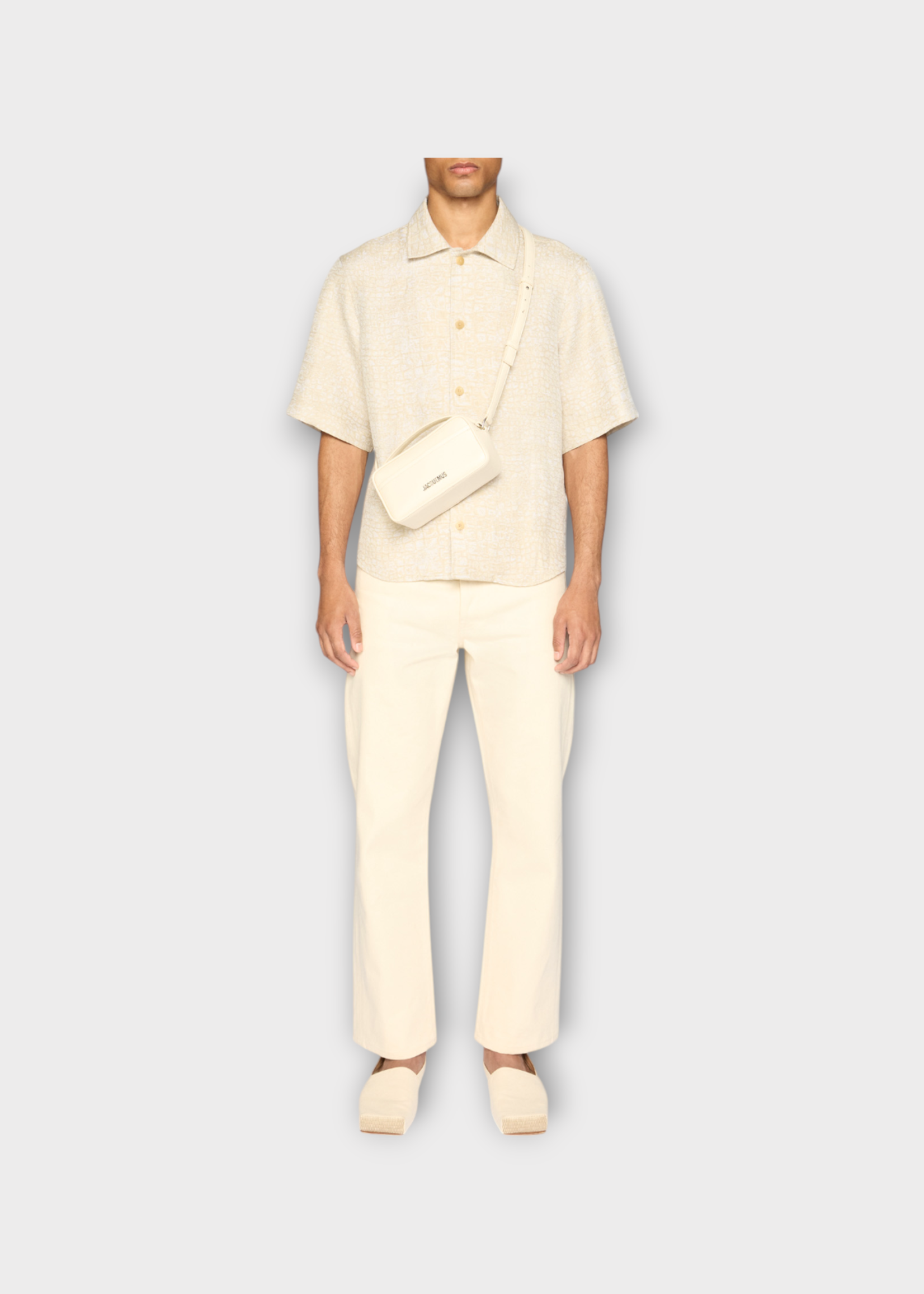 Jacquemus Jacquemus Bag, White, Le Baneto Leather Camera Bag In Light Ivory