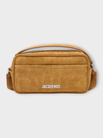 Jacquemus Jacquemus Bag, Brown, Le Baneto Embossed Leather Camera Bag In Camel