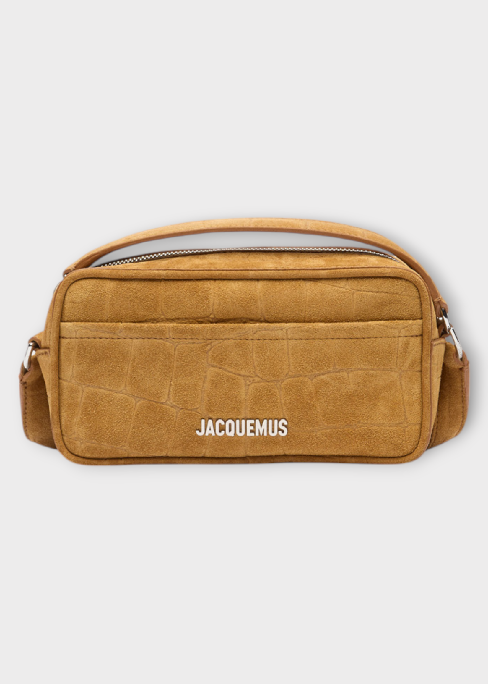 Jacquemus Jacquemus Bag, Brown, Le Baneto Embossed Leather Camera Bag In Camel
