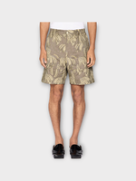 Jacquemus Jacquemus Shorts, Print, Le Short Aloe Cotton Elasticated Waist Shorts in Khaki w/ Banana Jacquard