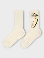 Jacquemus Jacquemus Socks, Print, Les Chaussettes Cotton Ribbed Crew Socks in Yellow w/ In Banana Print