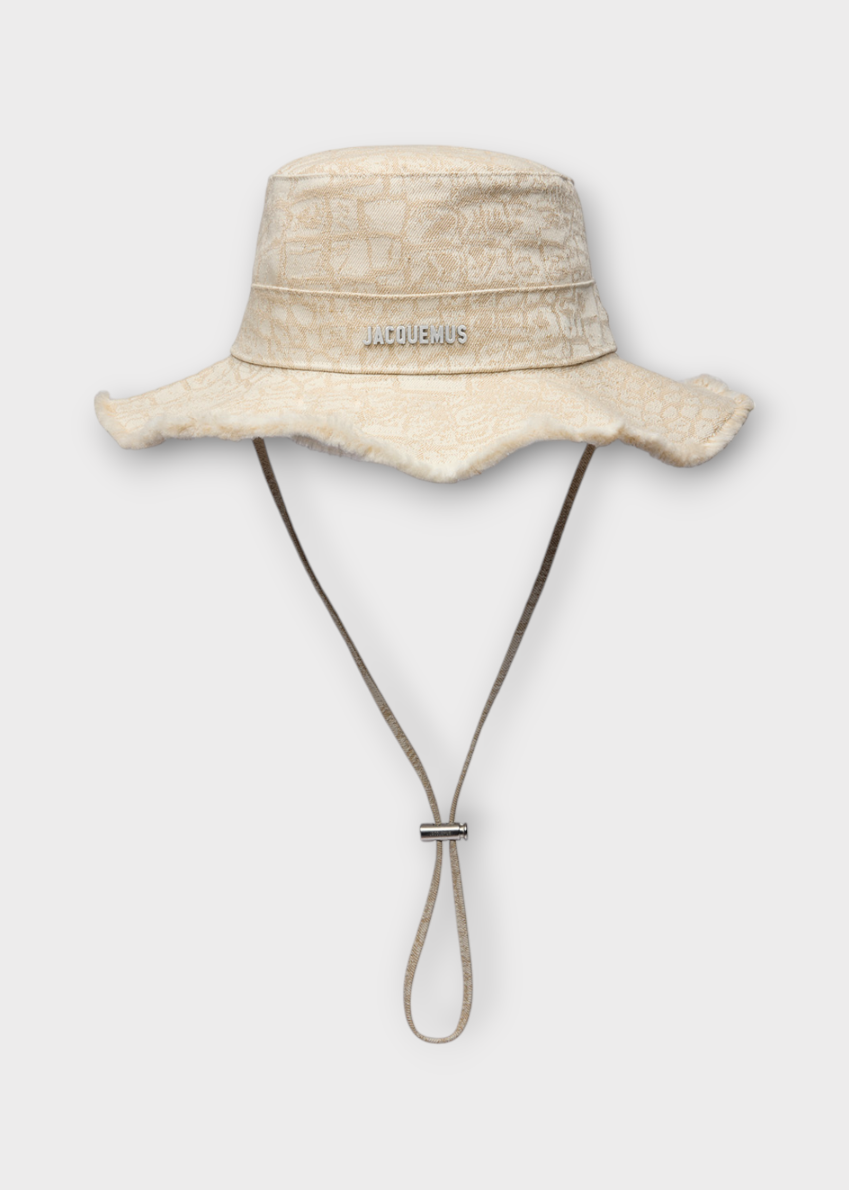 Jacquemus Jacquemus Hat, Beige, Le Bob Artichaut Cotton Bucket Hat In Croco Beige w/ Adjustable Strap