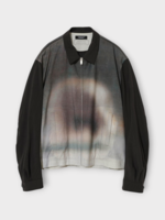 Undercover Undercover Jacket, Print, Wool Collared Zipped Jacket in Dark Brown Base w/ Graphic Print