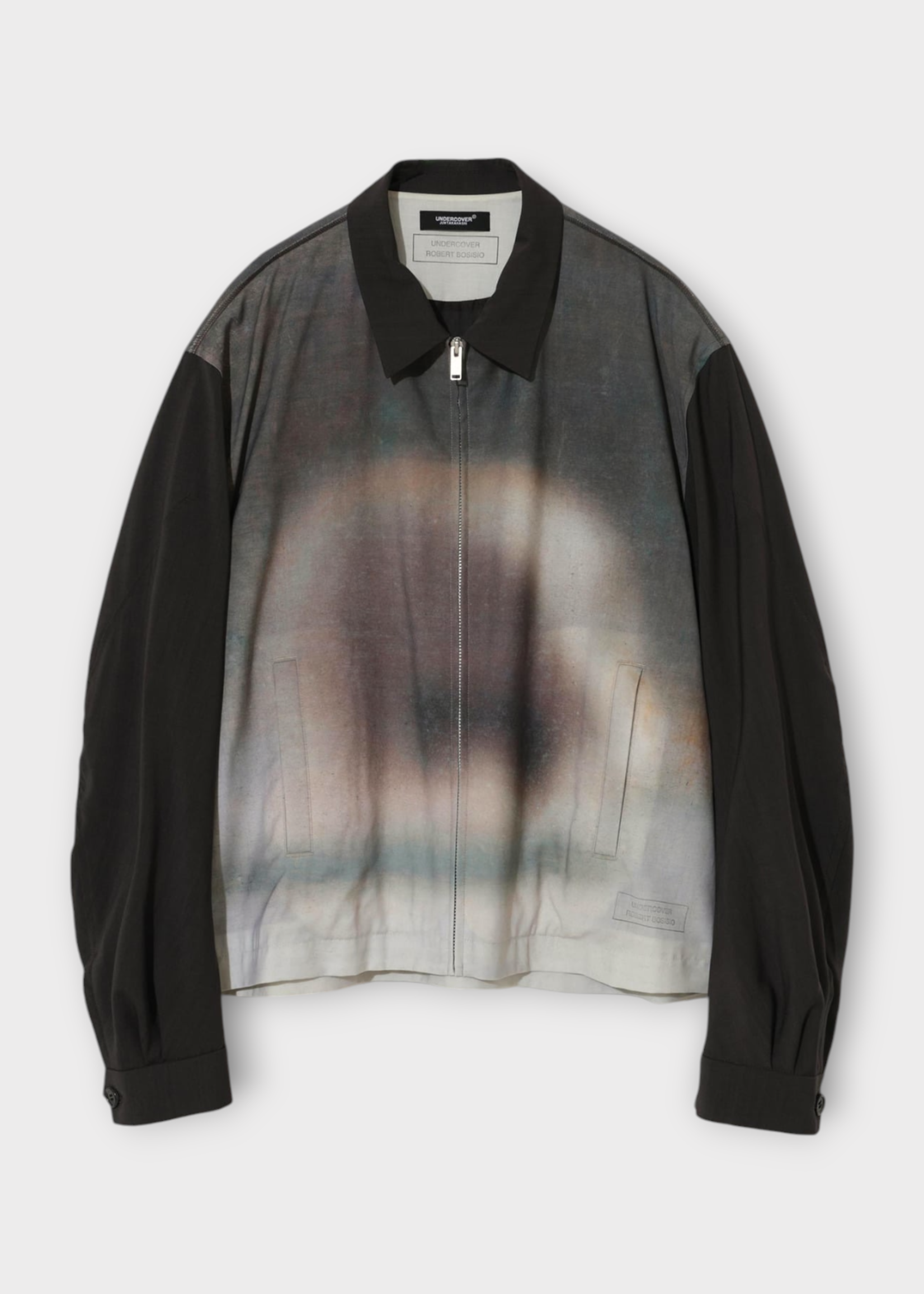 Undercover Undercover Jacket, Print, Wool Collared Zipped Jacket in Dark Brown Base w/ Graphic Print