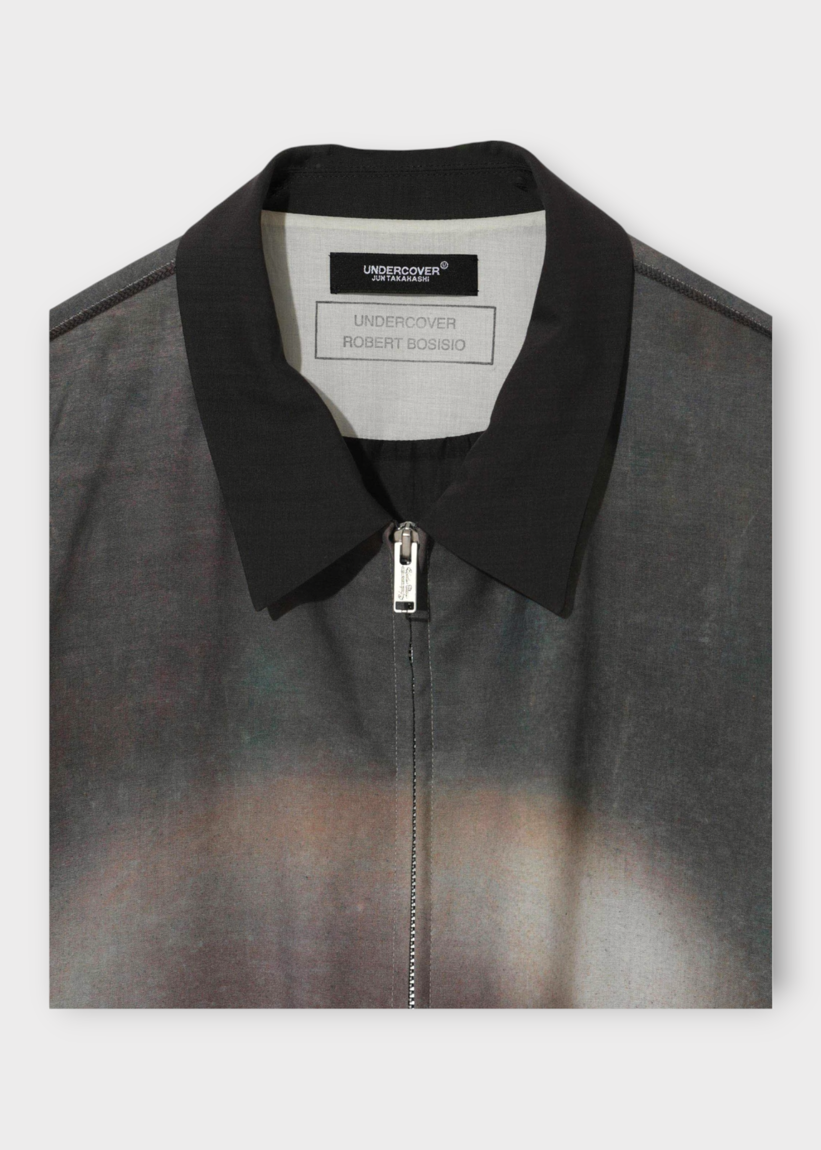 Undercover Undercover Jacket, Print, Wool Collared Zipped Jacket in Dark Brown Base w/ Graphic Print