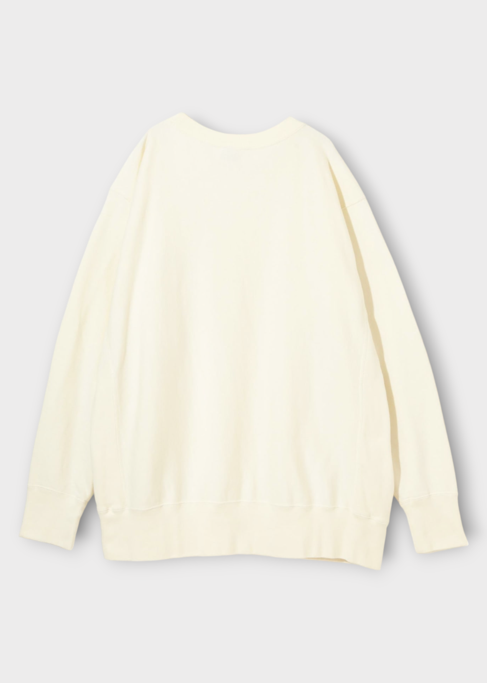 Undercover Undercover Knitwear, White, Champion x Undercover Cotton Oversized Crew Neck Sweater in Ivory w/ Logo Embroidery