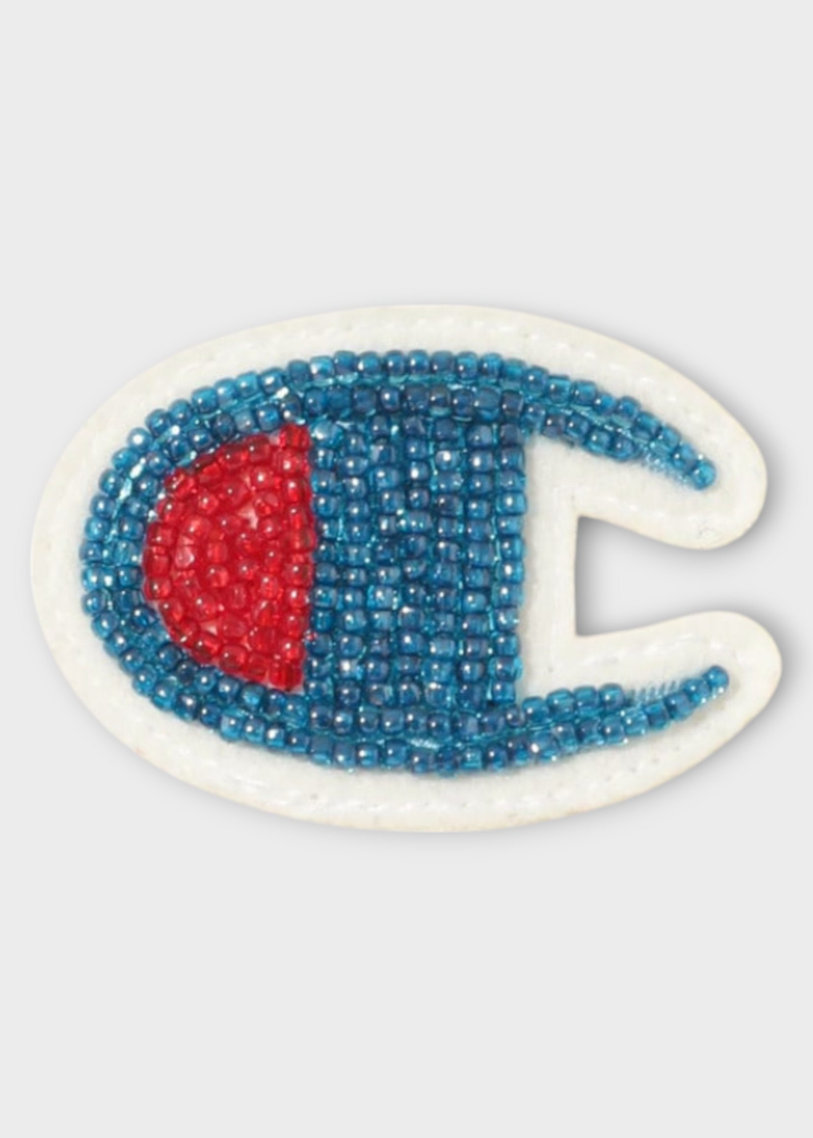 Undercover Undercover Knitwear, White, Champion x Undercover Cotton Oversized Crew Neck Sweater in Ivory w/ Logo Embroidery