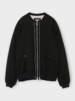 Undercover Undercover Jacket, Black, Crew Neck Double Zip Bomber Jacket in Black w/ Patch Pockets