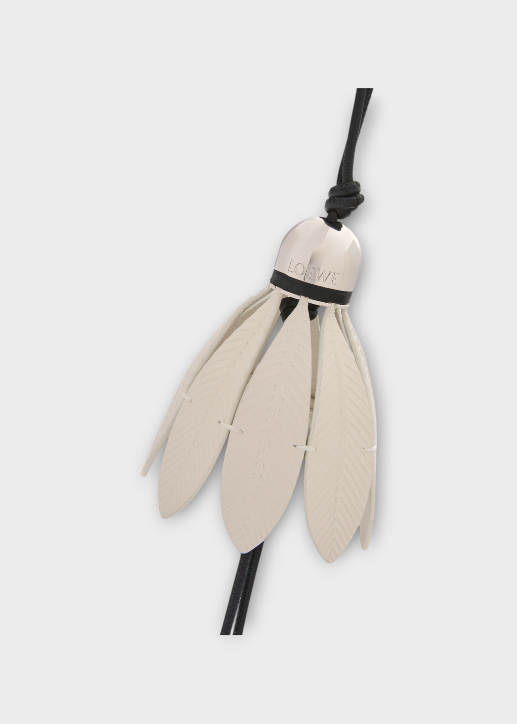 Loewe Loewe Charm, Multi, Calf Leather Badminton Charm In Black & White