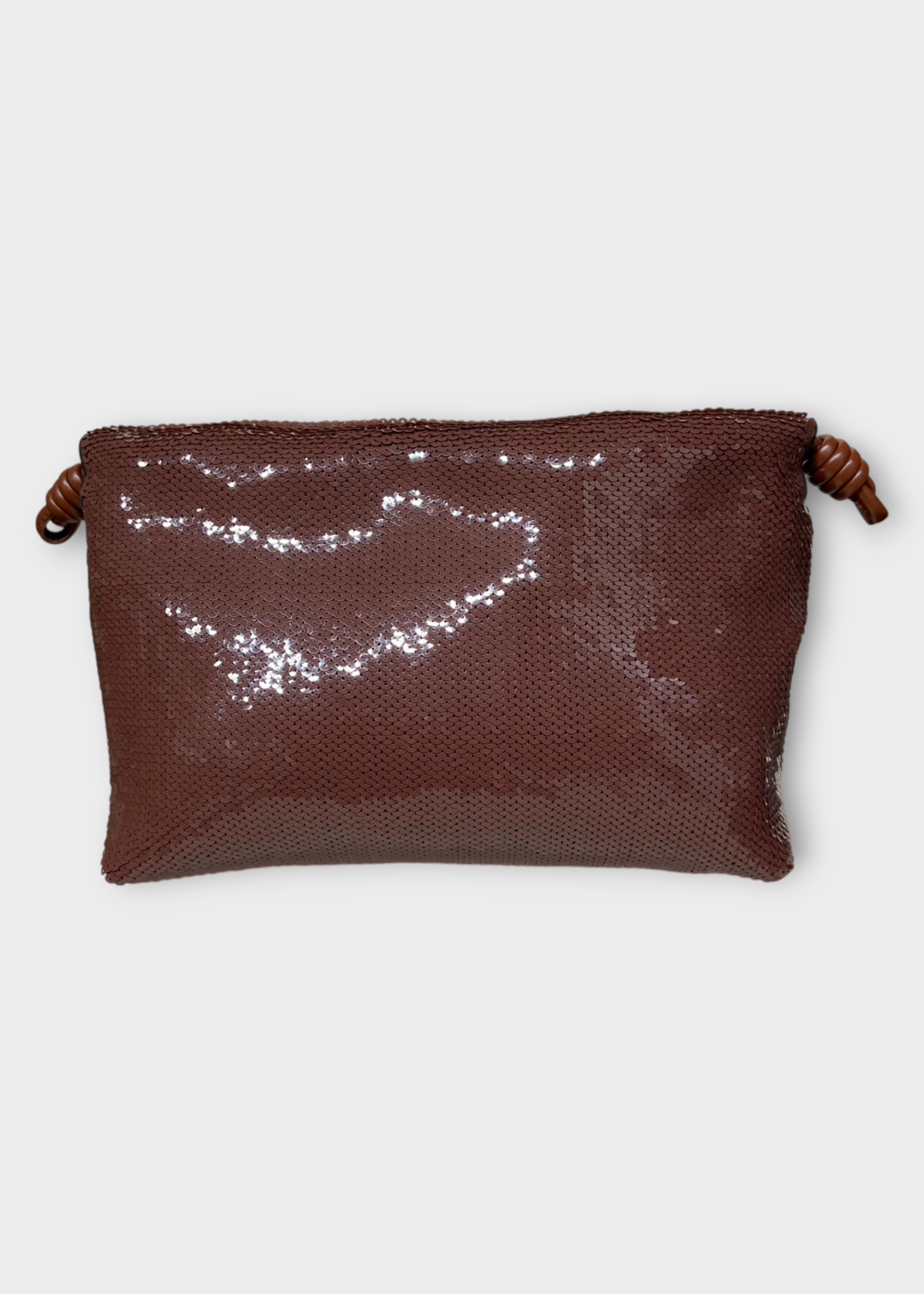 Loewe Loewe Bag, Brown, Flamenco Sequins Knotted Drawstring Medium Hand Bag In Chocolate