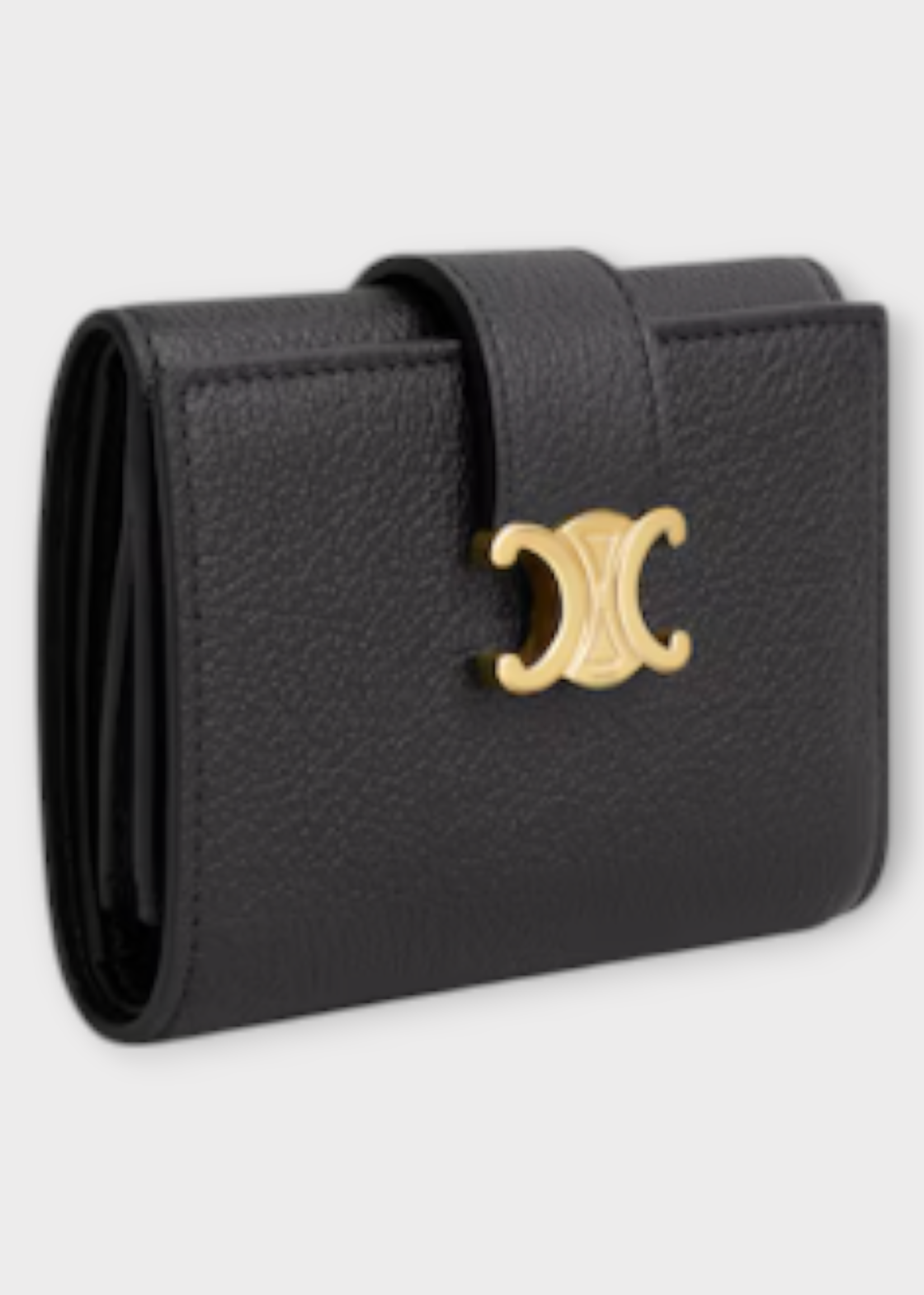 Celine Celine Wallet, Black, Supple Calfskin Wallet In Black w/ Snap Closure