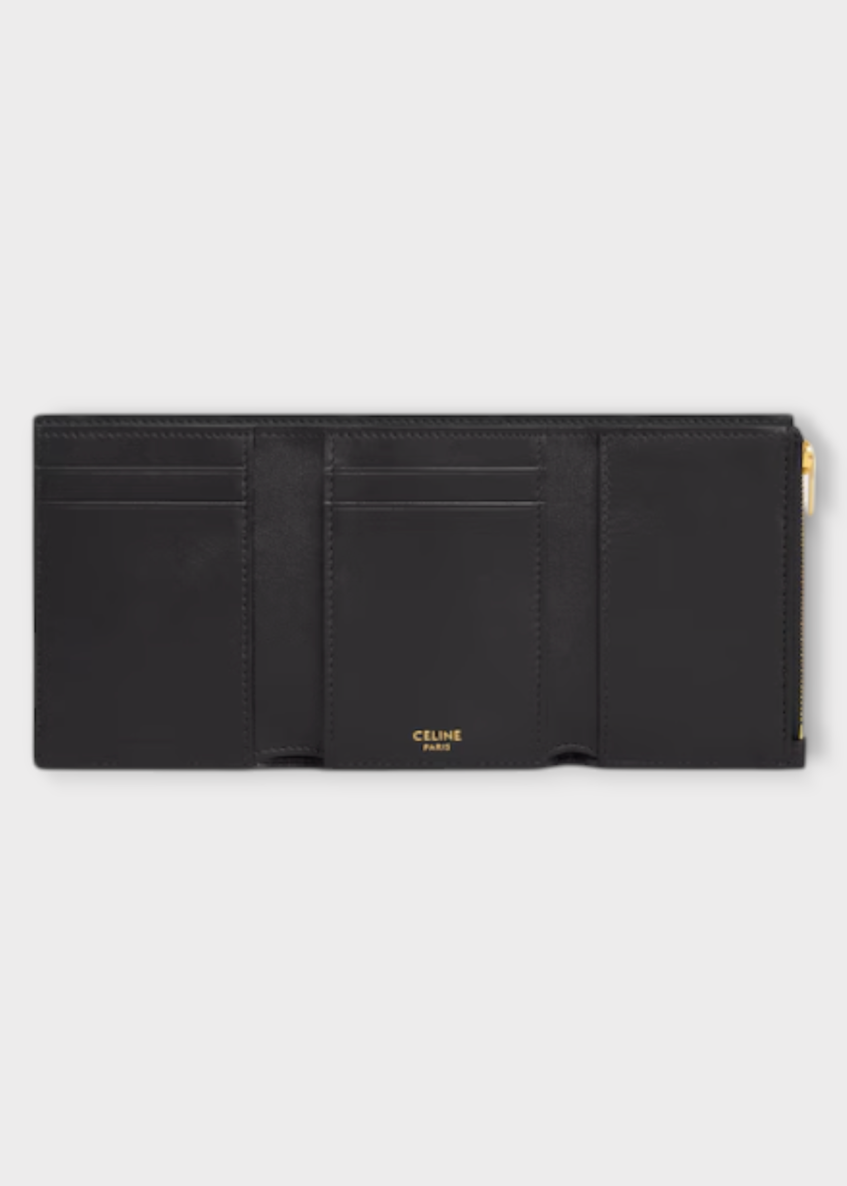 Celine Celine Wallet, Black, Supple Calfskin Wallet In Black w/ Snap Closure