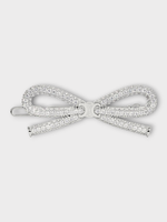 Celine Celine Hair Accessory, Silver, Bow Hair Clip Brass & Cubic Zirconia In Silver