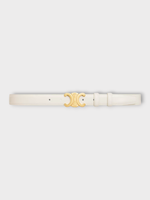 Celine Celine Belt, White, Bull Leather Elegant Charm Belt In Rice
