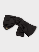 Valentino Valentino Hair Accessory, Black, Satin Bow Hair Clip In Black & Gold