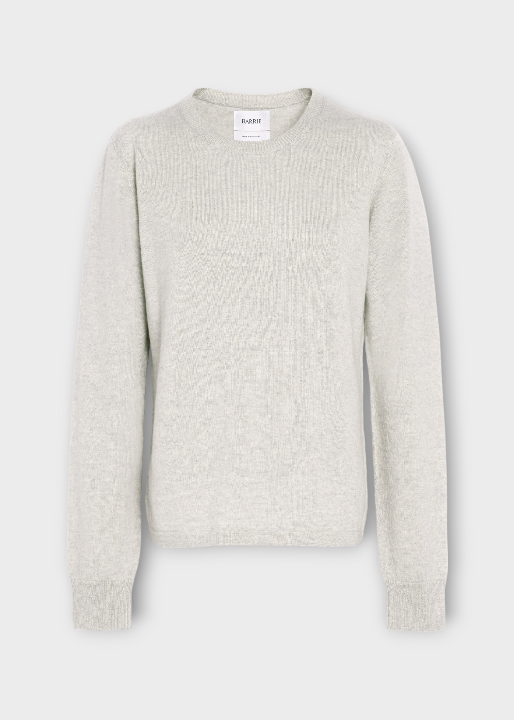 Barrie Barrie Knitwear, Grey, Cashmere & Silk Crew Neck Light Pullover In Potash