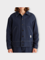 Bode Bode Jacket, Navy, Knolly Brook Side Cotton Collared Tab Button Up Jacket In Dark Navy