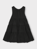 Cecilie Bahnsen Cecilie Bahnsen Dress, Black, Aino Canvas Crew Neck Sleeveless Mini Dress in Black w/ Tiered Skirt