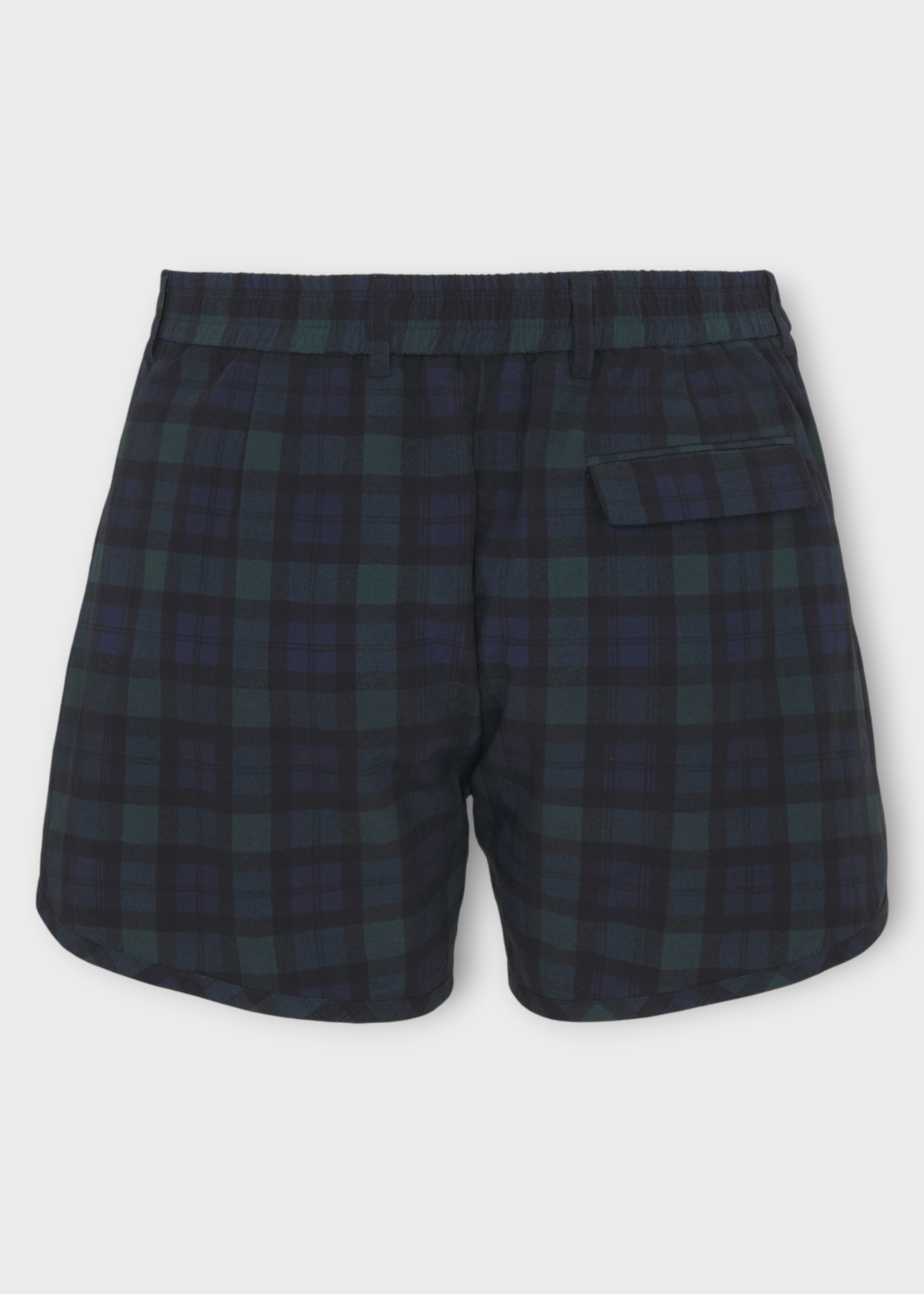 Martine Rose Martine Rose Shorts, Print, Nylon Tailored Gym Short In Black w/ Tartan Print