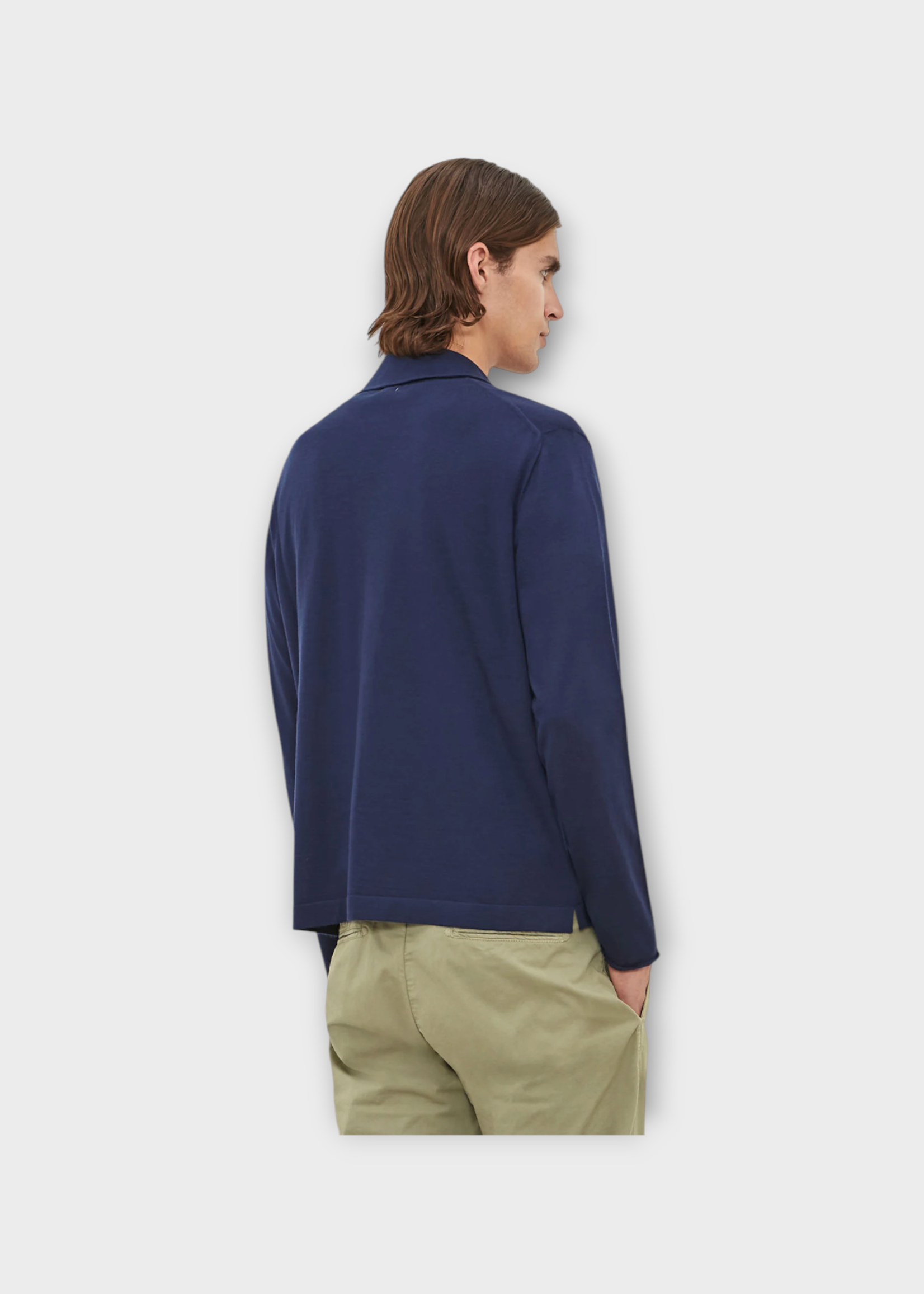 Massimo Alba Massimo Alba Knitwear, Blue, Scoop Shawl Collar Buttoned Up Cardigan In Dark Blue