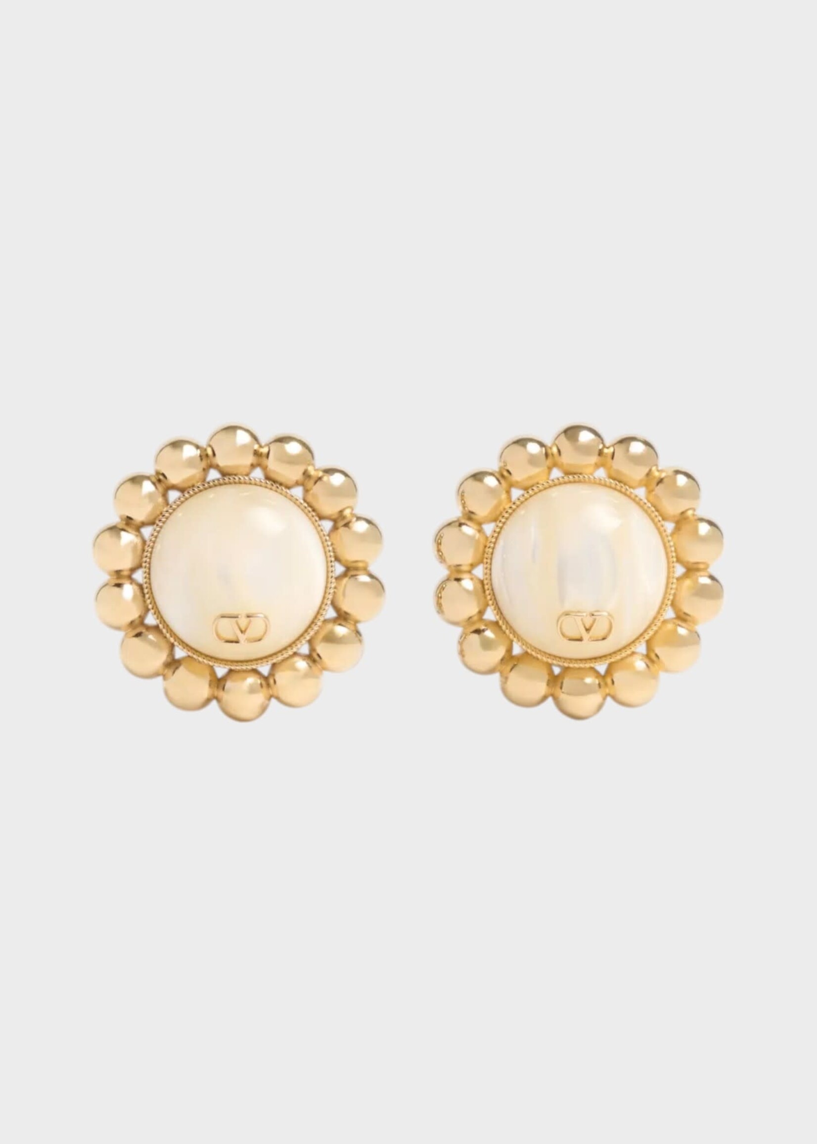 Valentino Valentino Earrings, Multi, Baroque Pearl Earrings In Gold & Cream