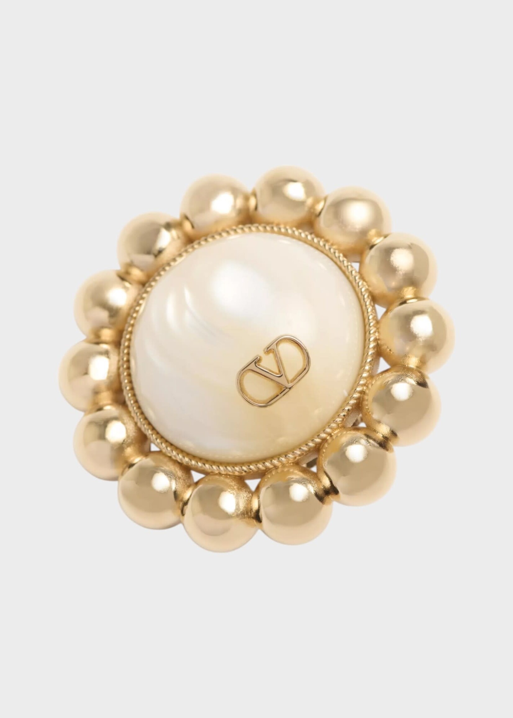 Valentino Valentino Earrings, Multi, Baroque Pearl Earrings In Gold & Cream