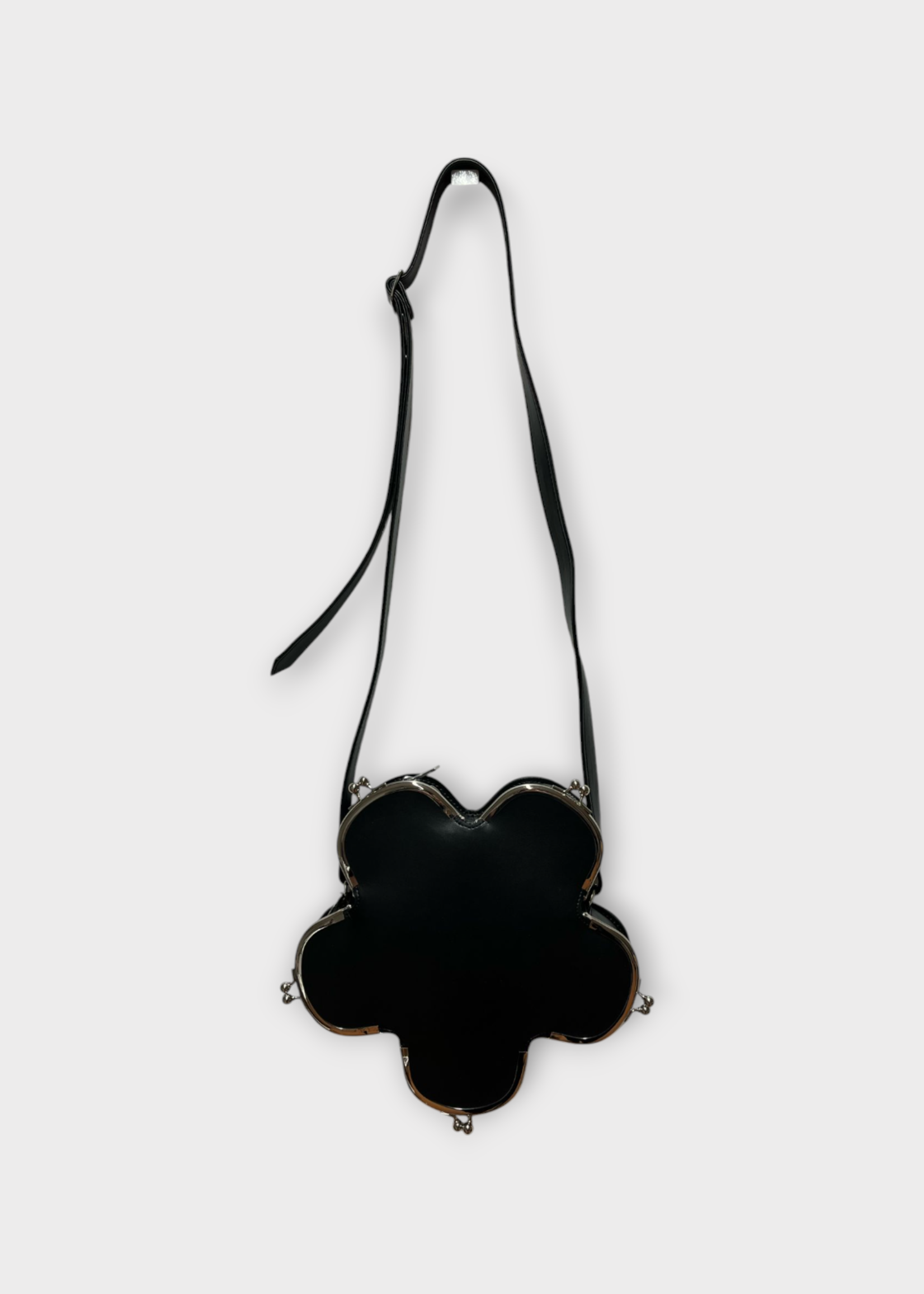 Noir Kei Ninomiya Noir Kei Ninomiya Bag, Black, Flower Shape Kiss Lock Cross Body Shoulder Bag