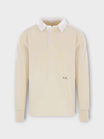 Maison Margiela Maison Margiela T-Shirt, White, Collared Long Sleeve Polo Shirt In Butter w/ White Collar