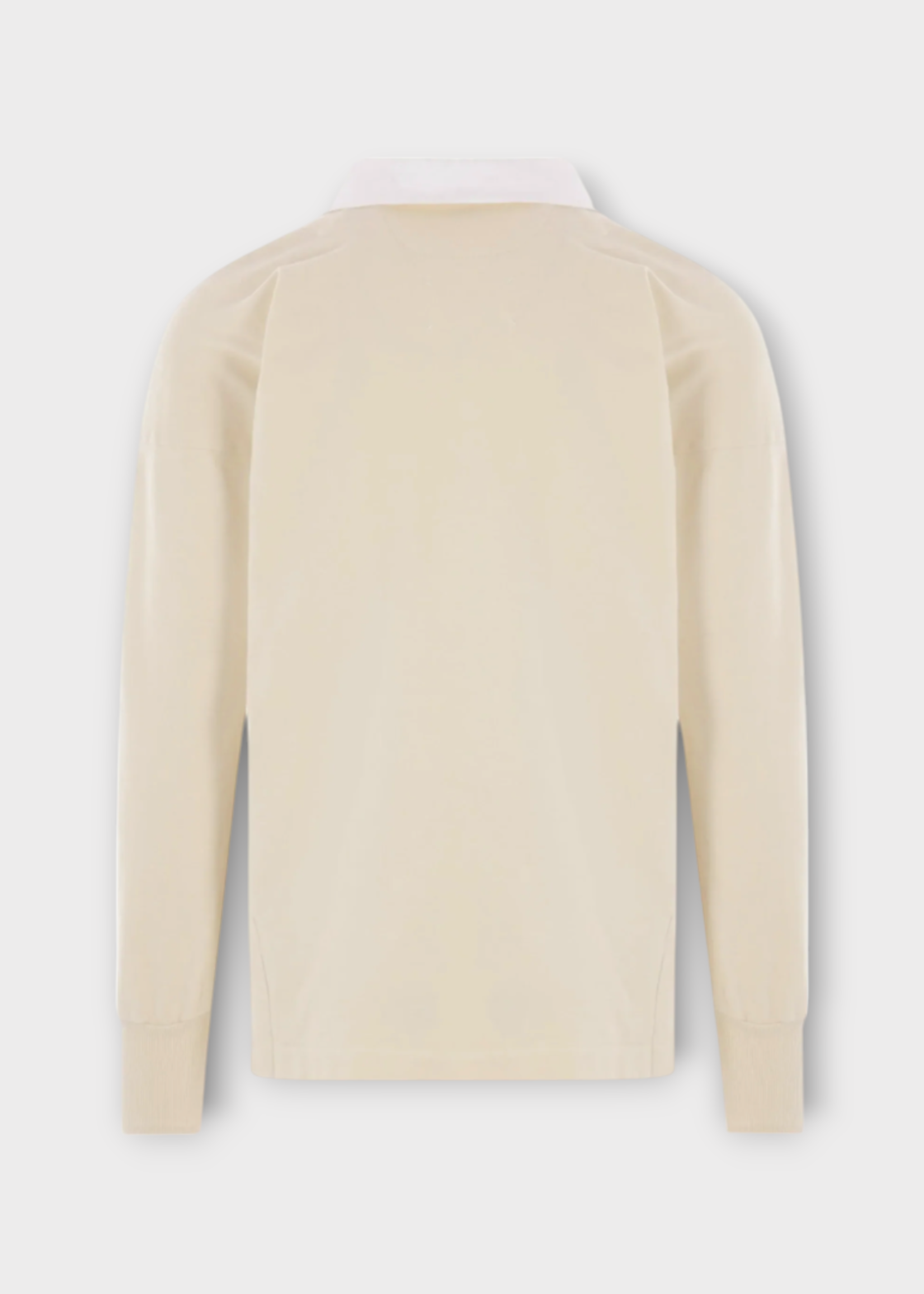 Maison Margiela Maison Margiela T-Shirt, White, Collared Long Sleeve Polo Shirt In Butter w/ White Collar