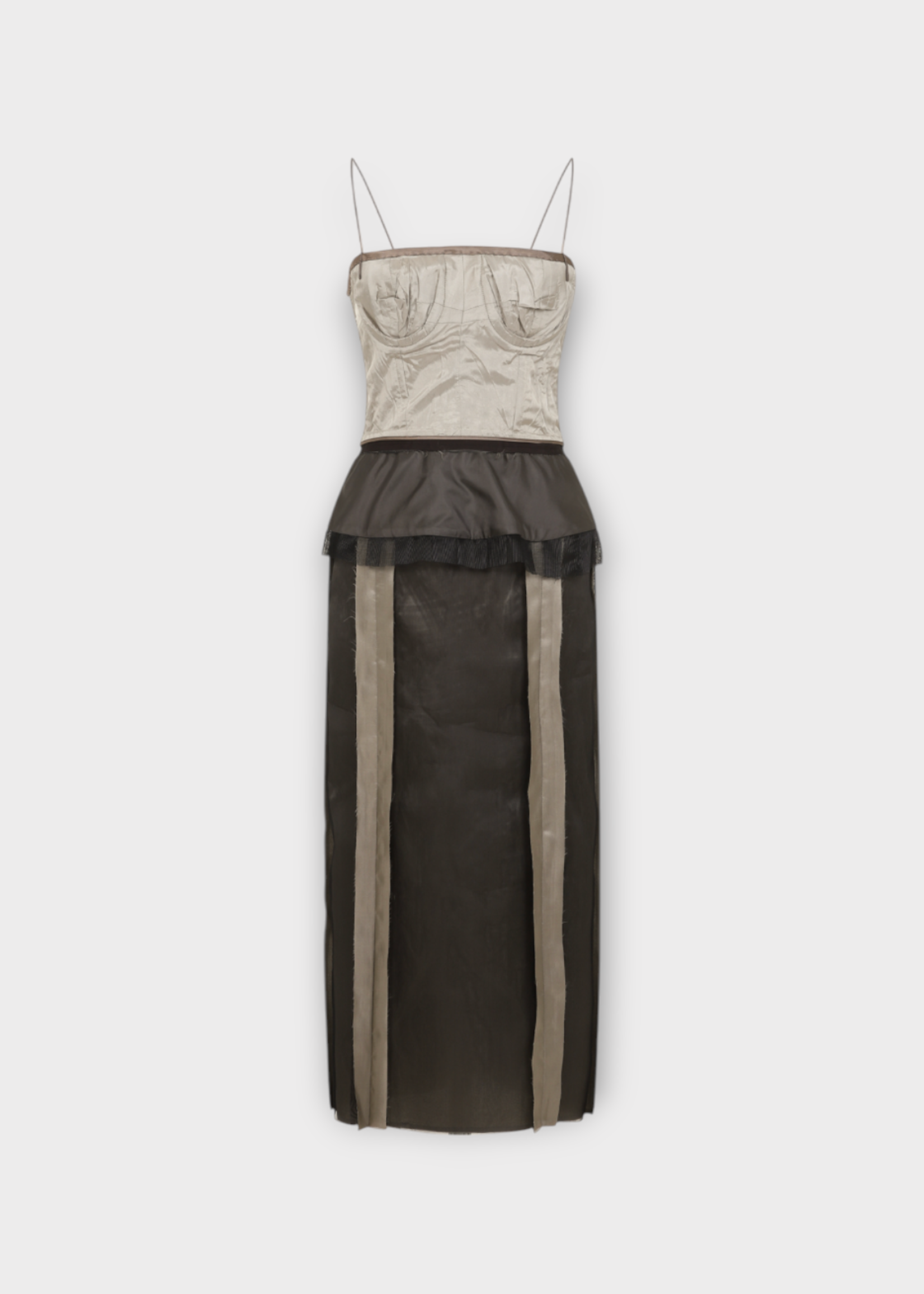Maison Margiela Maison Margiela Dress, Multi, Corset Sleeveless Midi Dress In Stone & Moon Rock
