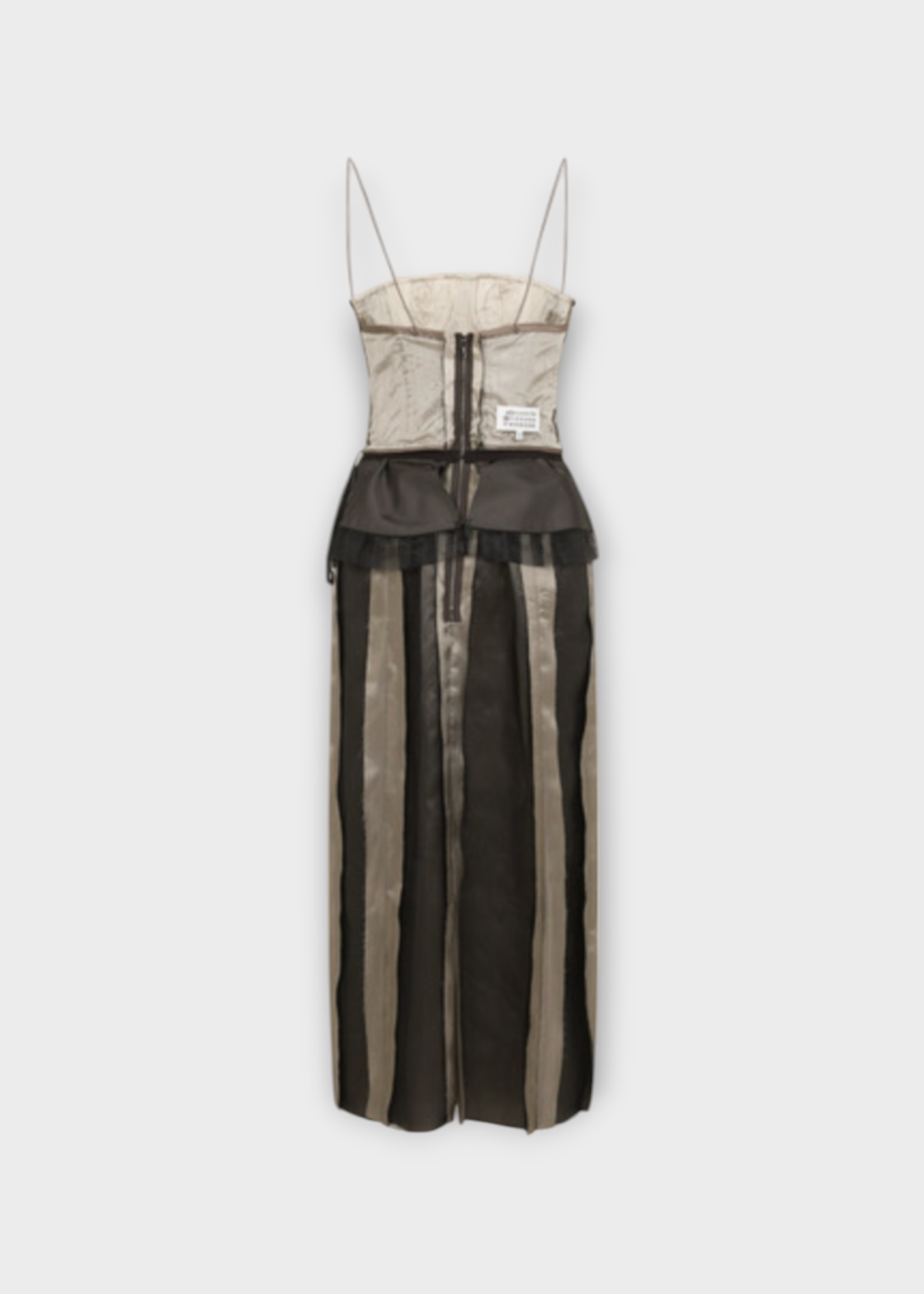 Maison Margiela Maison Margiela Dress, Multi, Corset Sleeveless Midi Dress In Stone & Moon Rock
