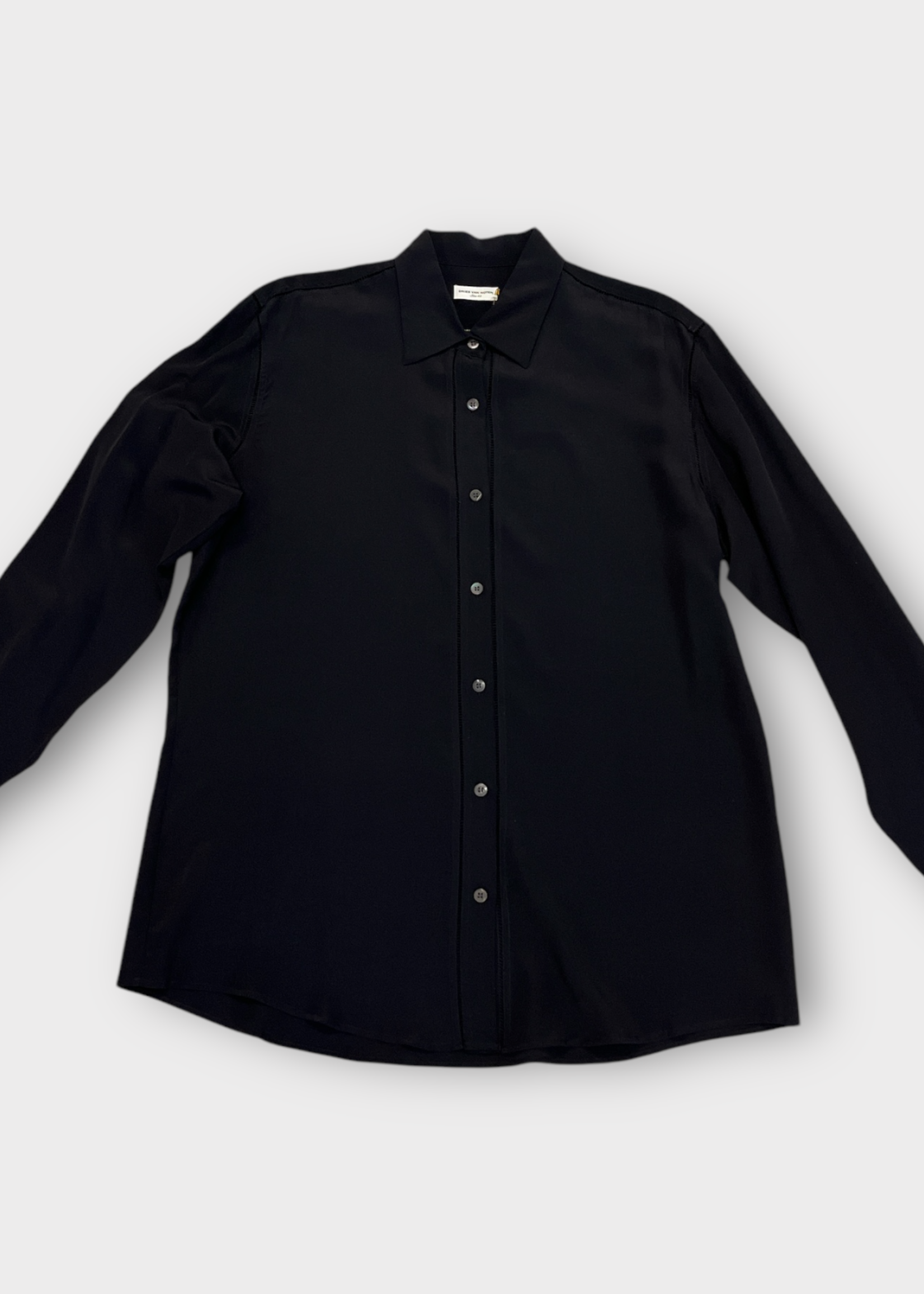 Dries Van Noten Dries Van Noten Shirt, Black, Clavelly Silk Cut Out Detail Shirt