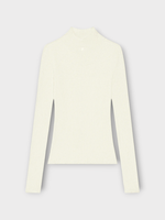 Courreges Courreges Knitwear, White, High Mockneck Light Ribbed Sweater