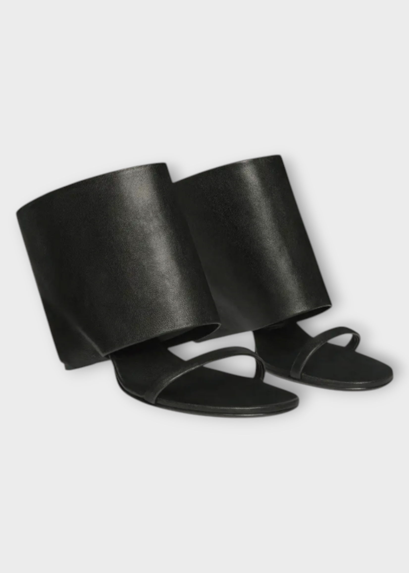 Courreges Courreges Sandals, Black, Oblique Wedged Leather Sandals